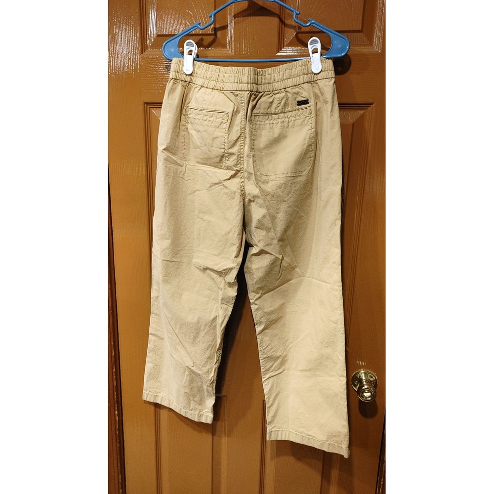 L.L.Bean Ripstop Pull On Pants Womens M Tan Excellent Wide Leg Stretch 519279 - Picture 8 of 10